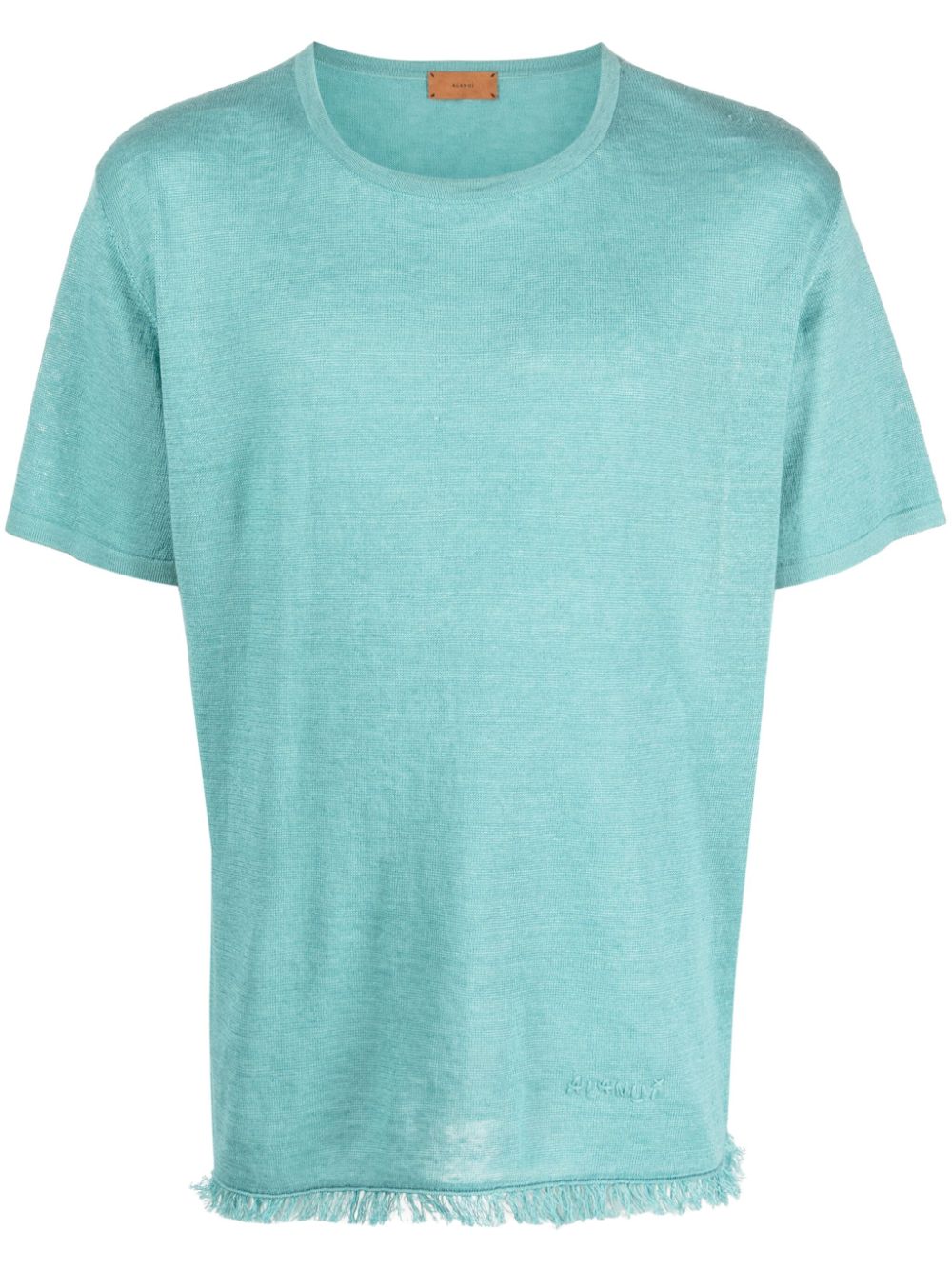 Fine-knit linen T-shirt - Blue