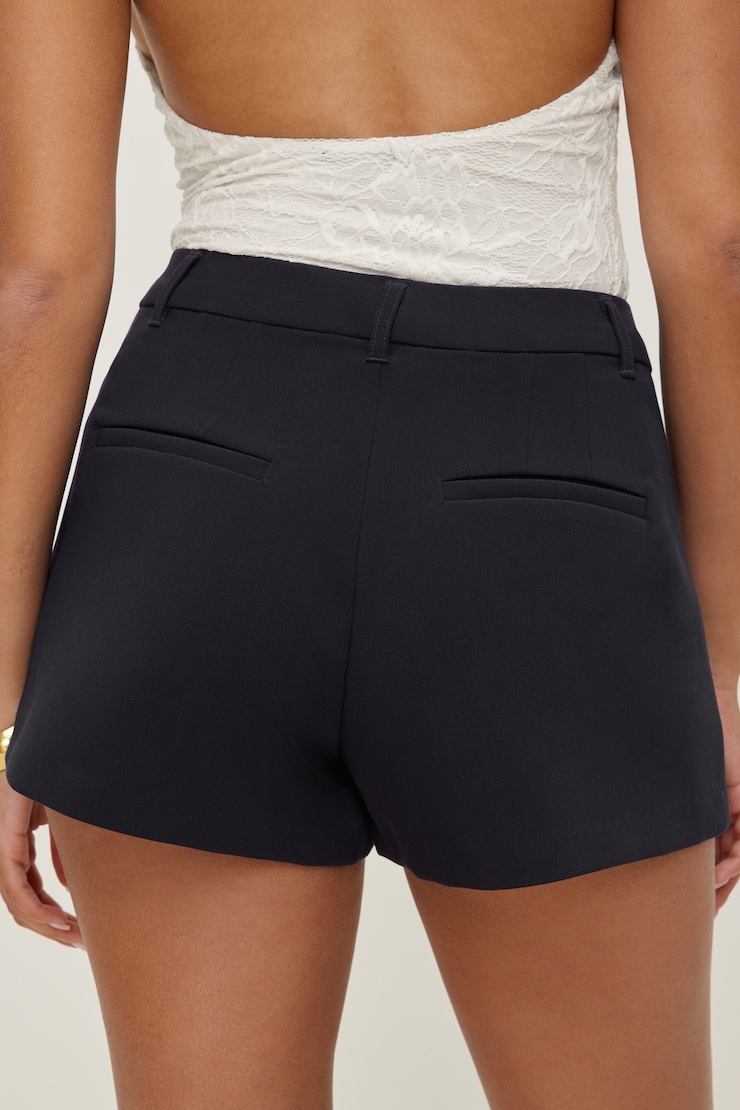 A Line High Rise Shorts - Navy - Women Clothing
