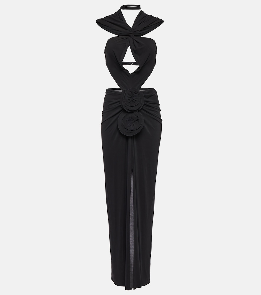 Hooded cutout midi dress