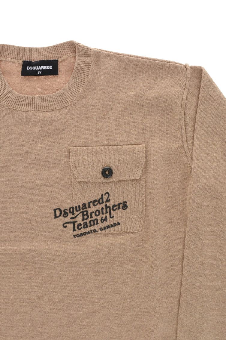Girls Beige Logo Sweater