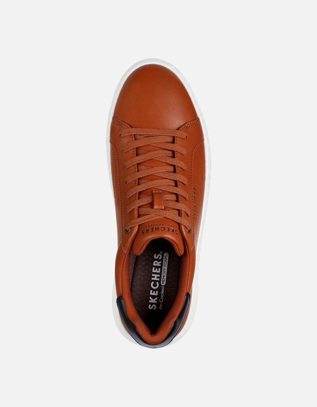 Men's Skechers Mens Court Break Suit Sneaker 183175-COG Cognac Lace Up Shoe - Brown - Size: 10