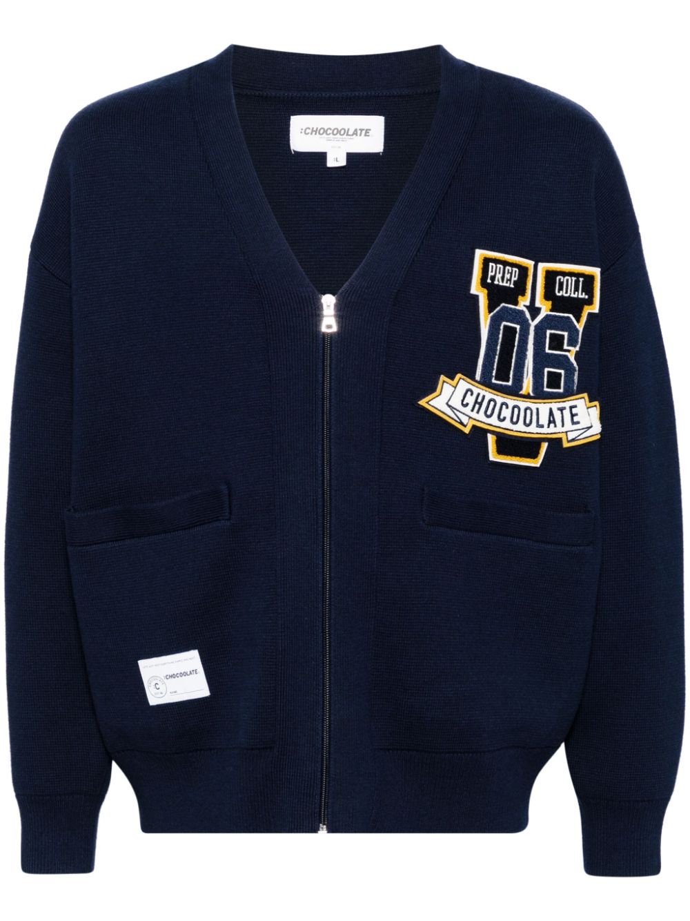 Logo patch cardigan - Green