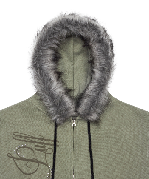 L21 SNOW FUR HOOD ZIP-UP