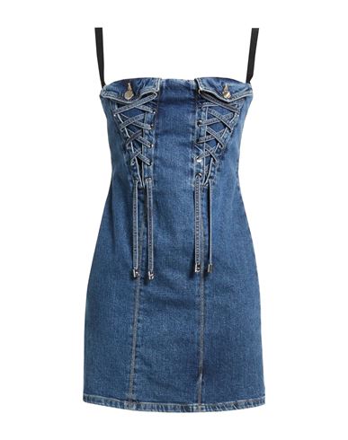 Woman Mini dress Blue Size 6 Cotton, Elastane