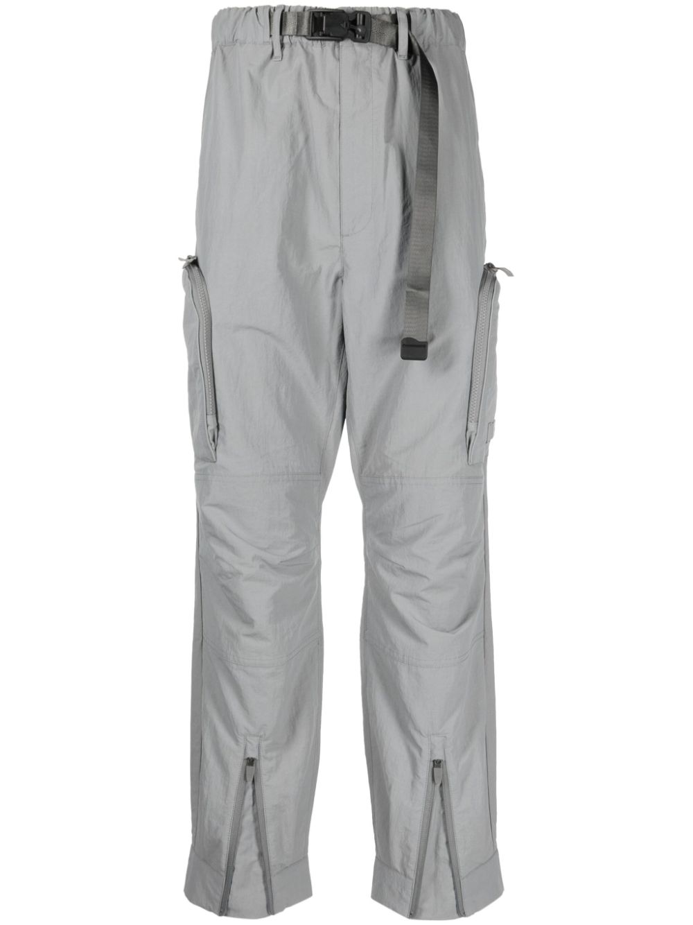Belted tapered cargo trousers - Grey