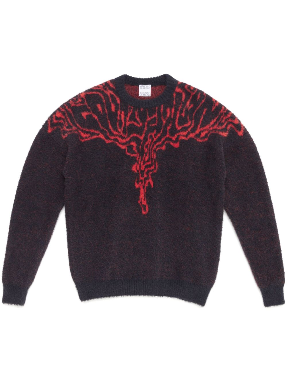 Fluid Wings intarsia-knit jumper - Black
