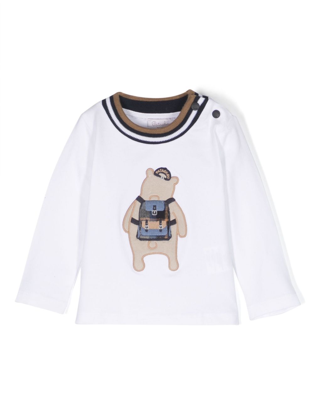 Teddy bear-print long-sleeve T-shirt - White