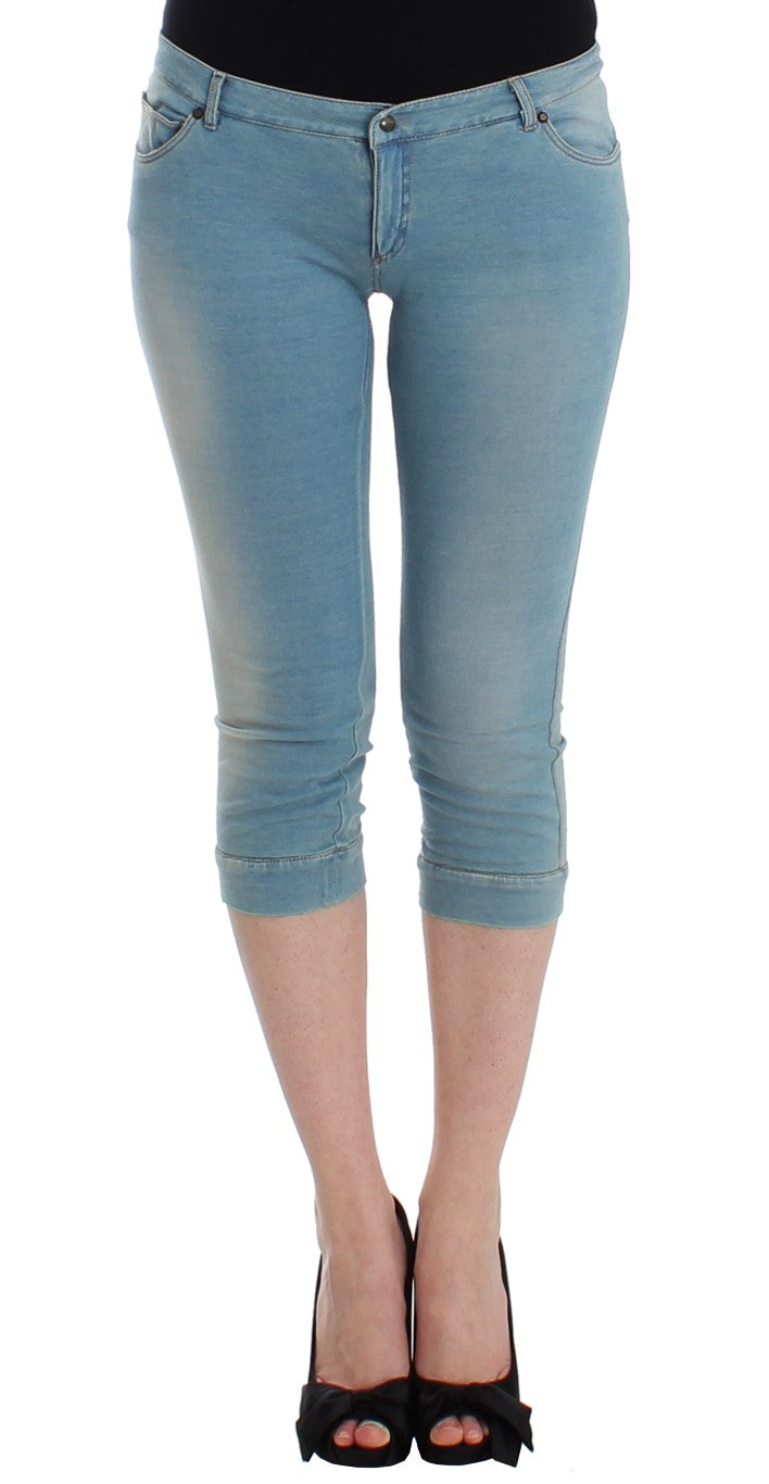 Cropped Denim Capri Jeans — Blue