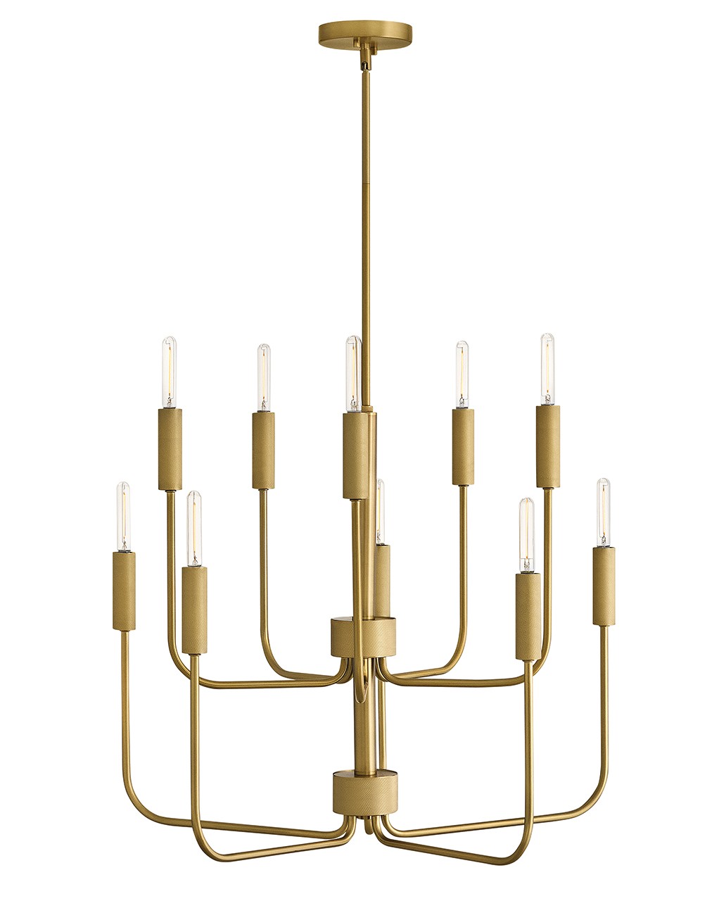 Lacquered Brass LED Chandelier from the Austen Collection