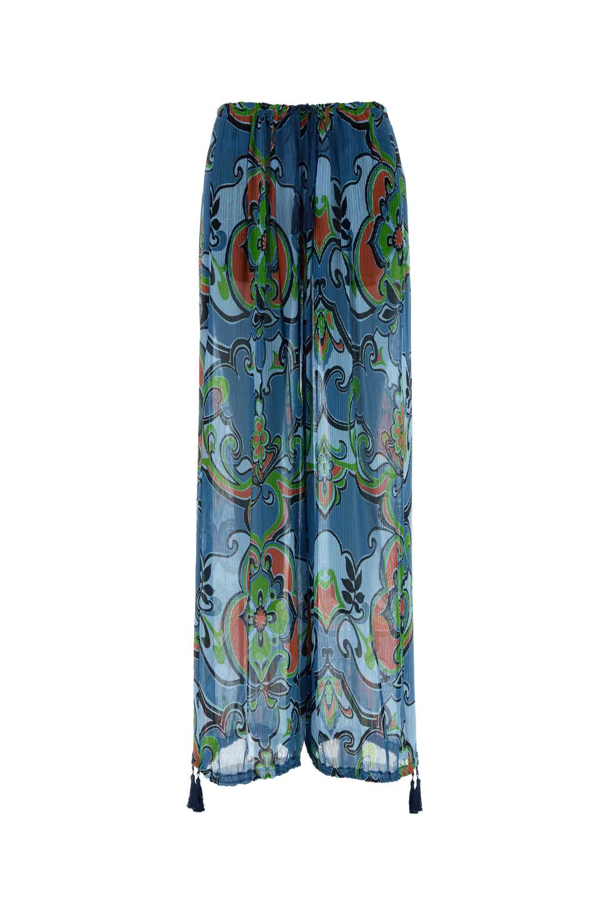 Printed Viscose Blend Wide-leg Pant