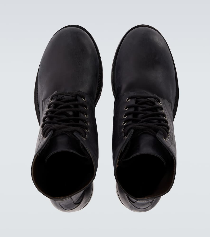 Leather combat boots