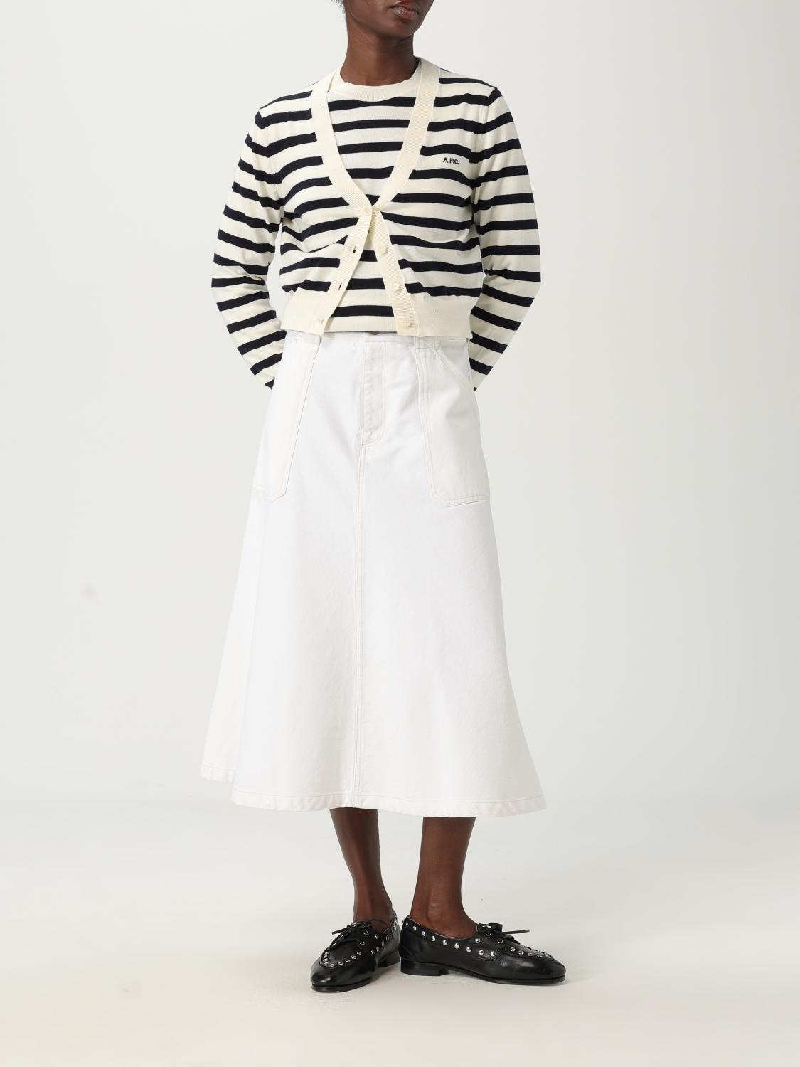 Josepha striped crew-neck jumper - White