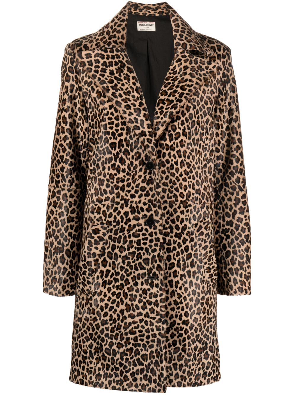 Leopard-print calf hair coat - Neutrals