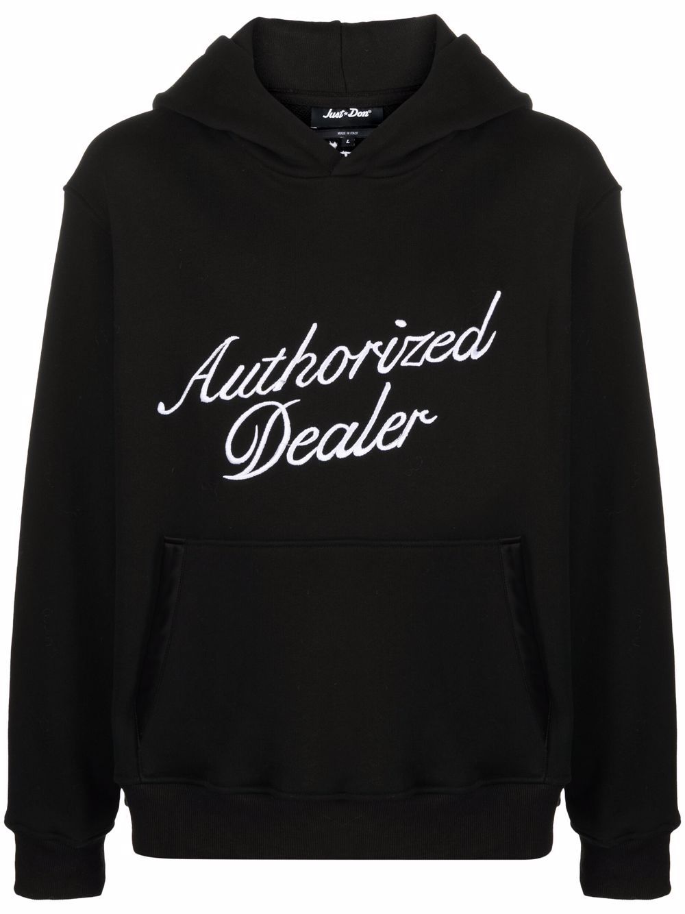Authorized Dealer slogan-print cotton hoodie - Black