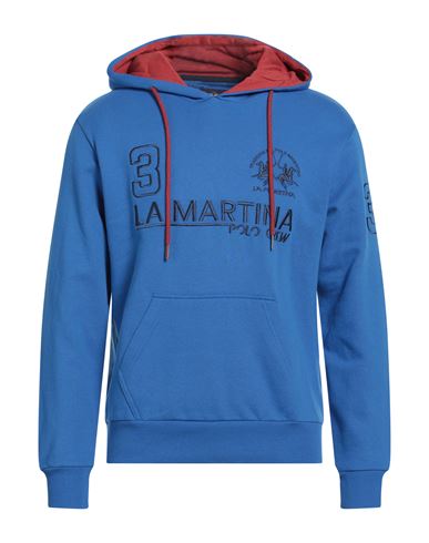 Man Sweatshirt Bright blue Size L Cotton