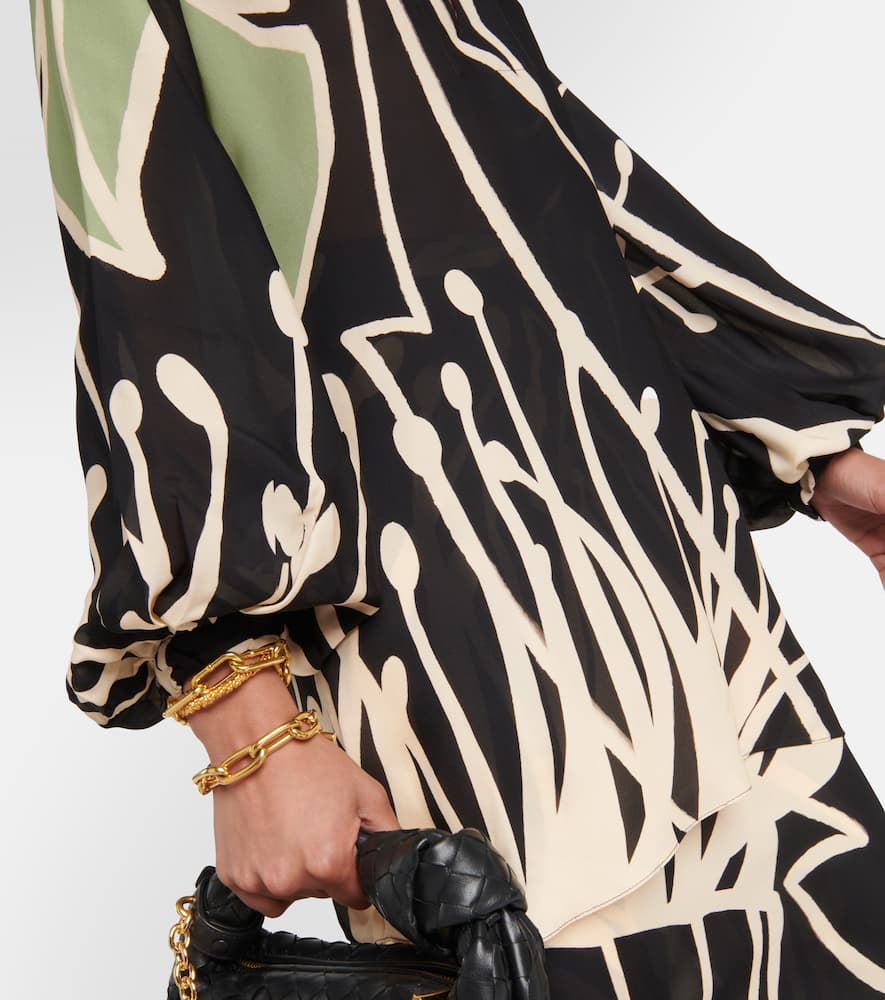 Printed silk georgette blouse