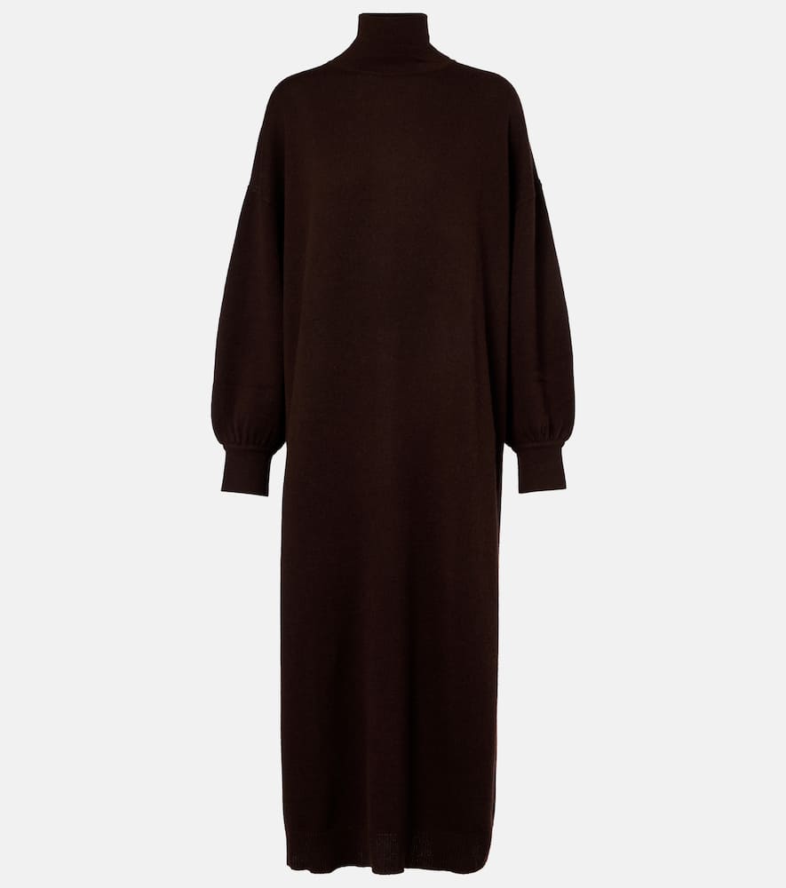 Turtleneck wool and cashmere sweater dress