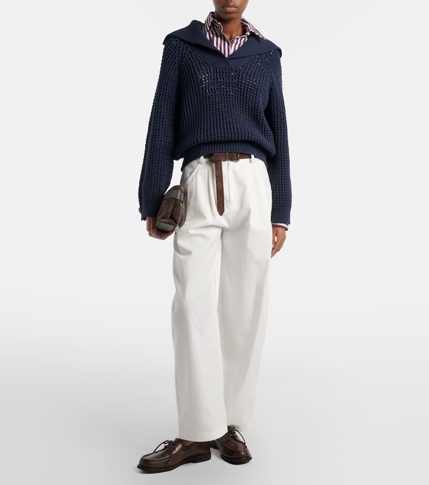Cotton wide-leg pants