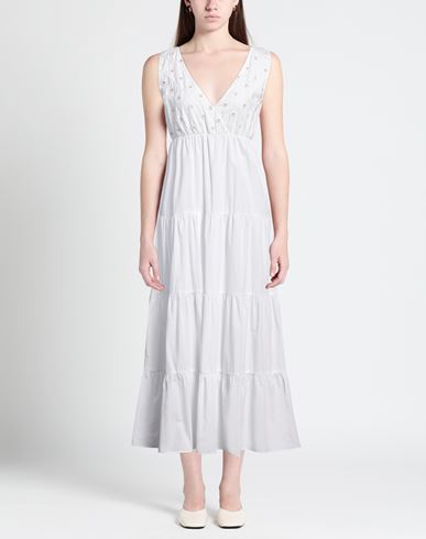 Woman Maxi dress White Size 4 Cotton, Polyester