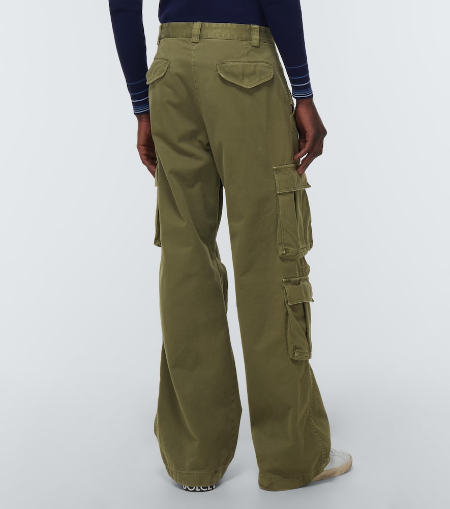High-rise cotton cargo pants