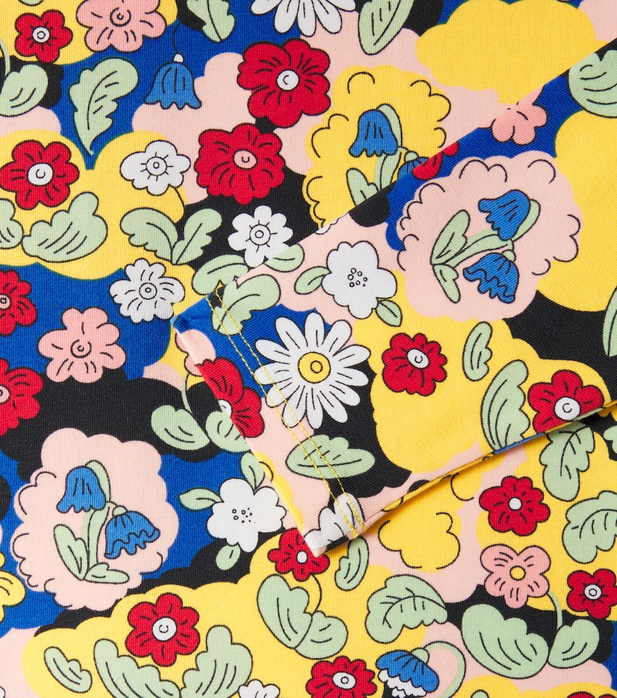 Mini Rodini Floral cotton-blend turtleneck top