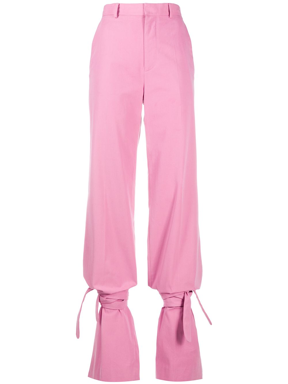 High-waisted tie-ankle trousers - Pink