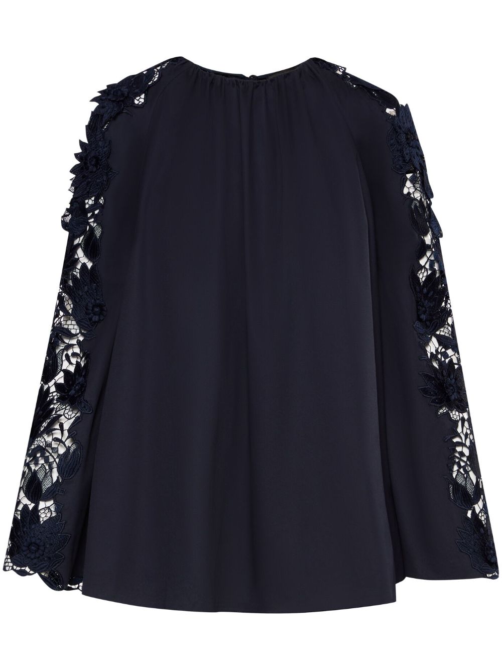 Water Lily guipure trapeze blouse - Blue