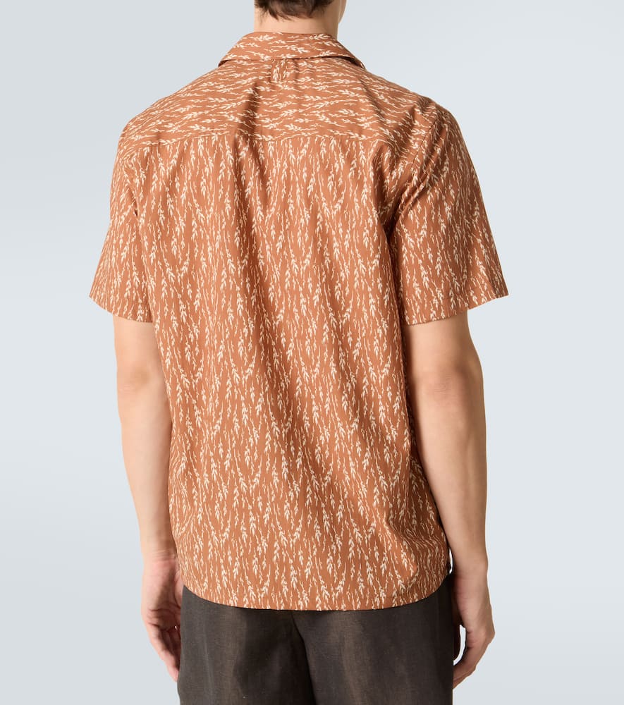 Printed cotton-blend bowling shirt