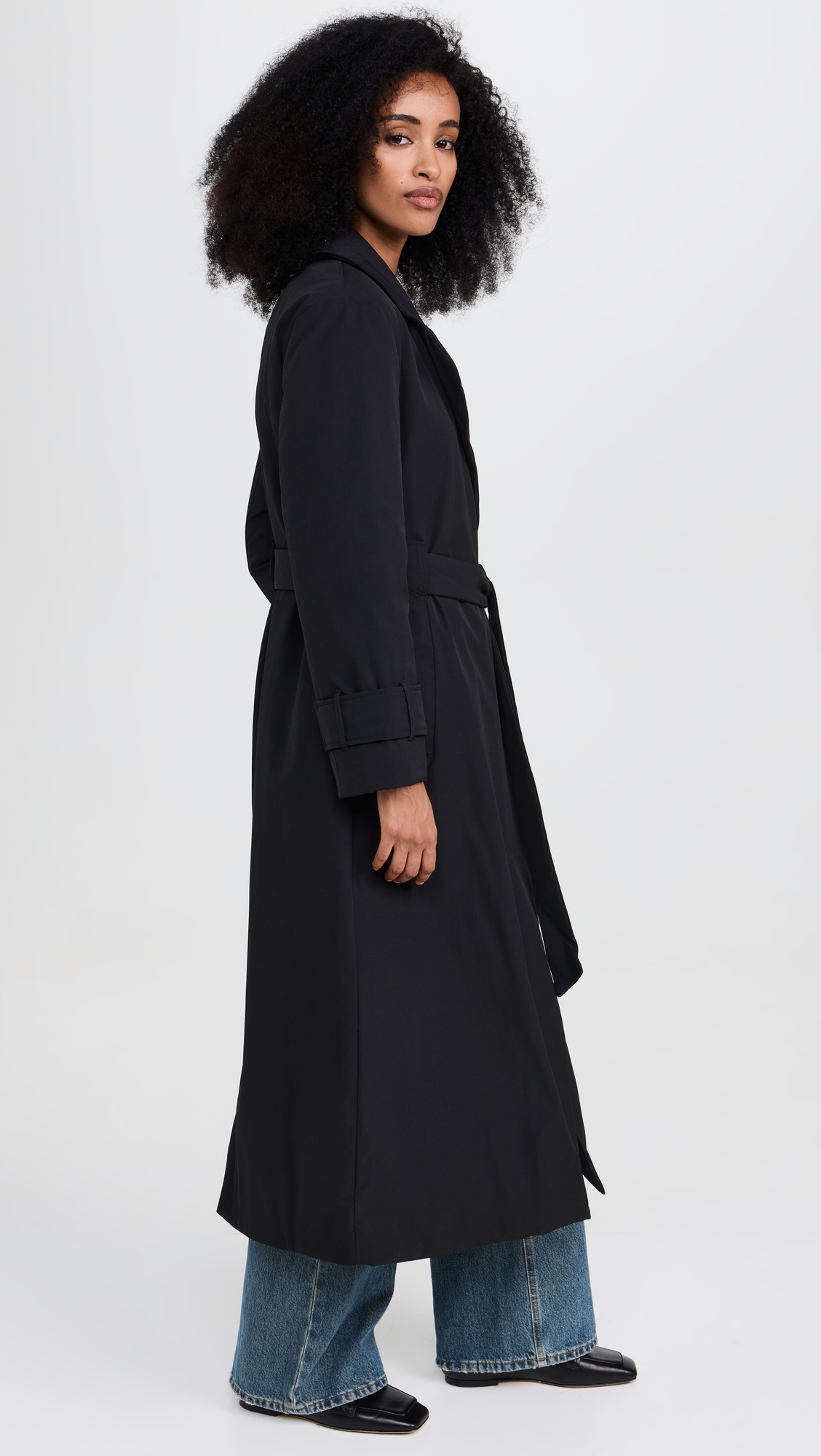George Padded Wrap Coat Black