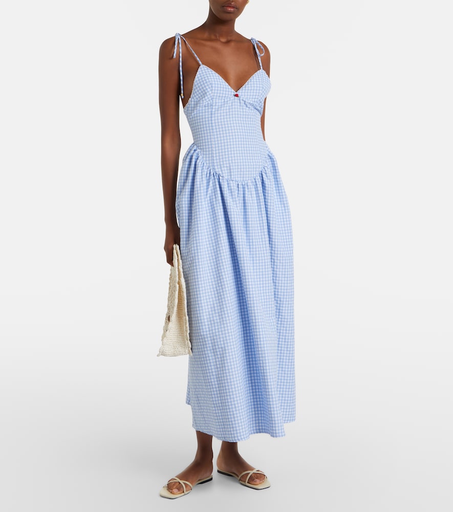 Paloma gingham cotton poplin maxi dress