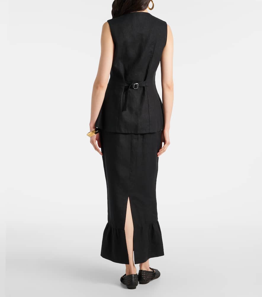 Matilda ruffled linen vest