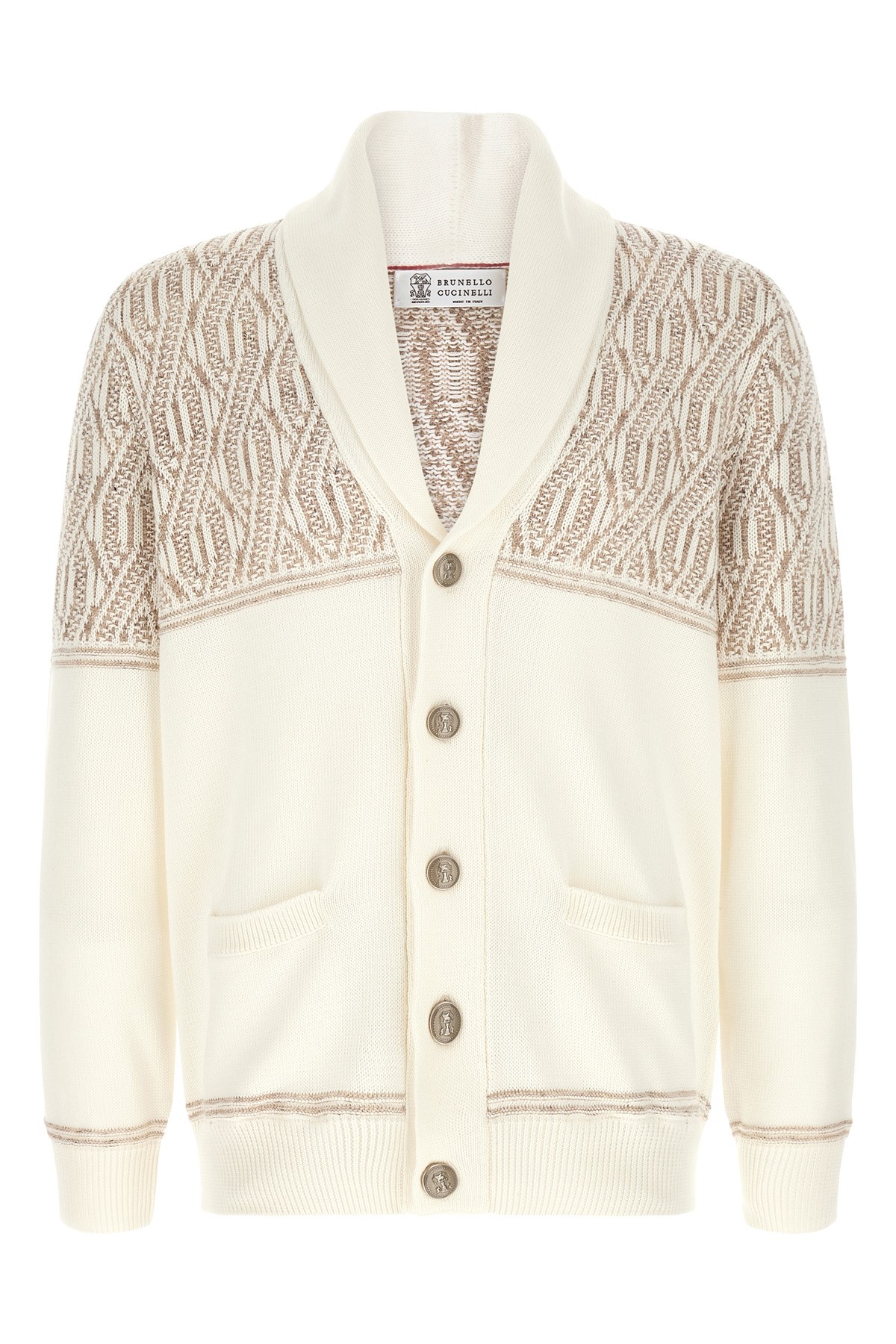 Braided Jacquard Shoulders Cardigan
