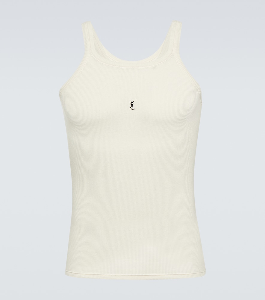 Saint Laurent Logo cotton jersey tank top