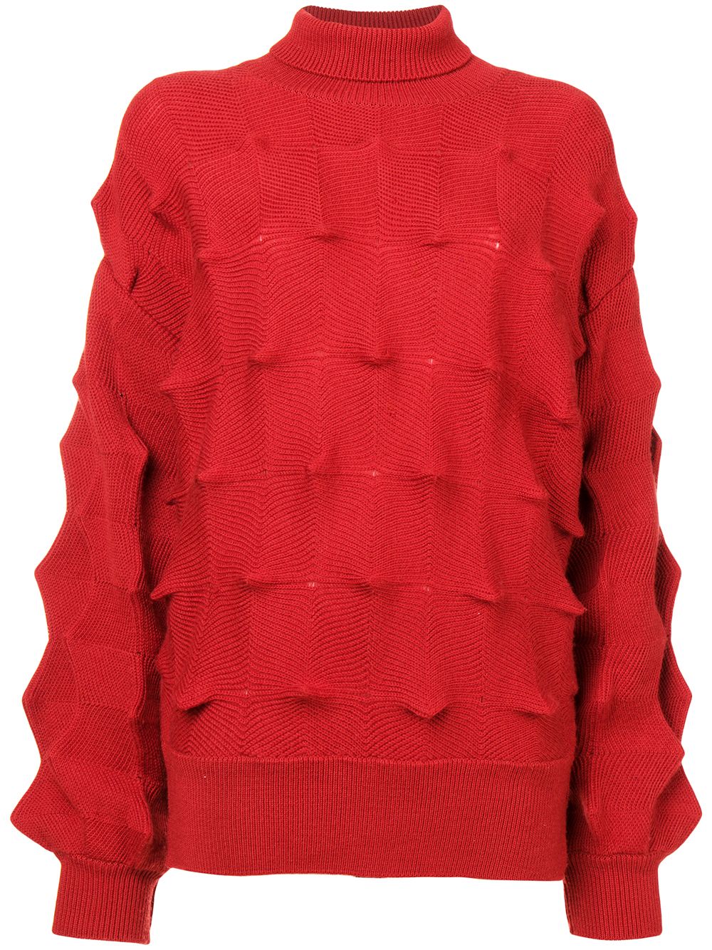 Zigzag structured roll neck sweater