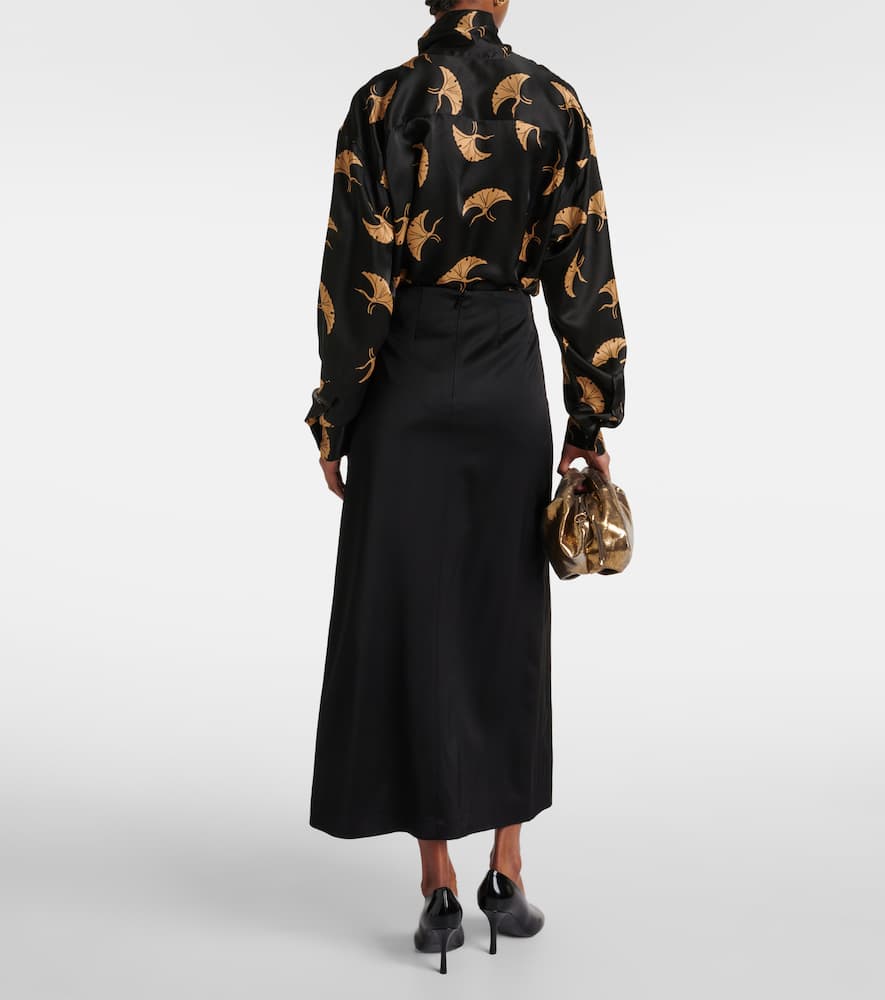 Satin crêpe maxi skirt