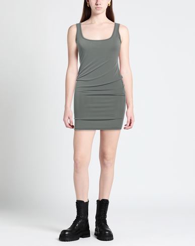 Woman Mini dress Military green Size L Viscose, Polyester, Elastane