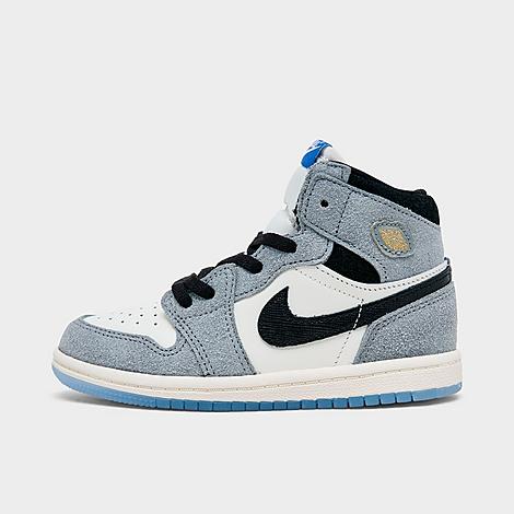 Kids Toddler Air Retro 1 High OG Casual Shoes in Cool Grey/Black/Sail