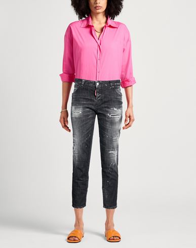 Woman Jeans Black Size 2 Cotton, Elastane