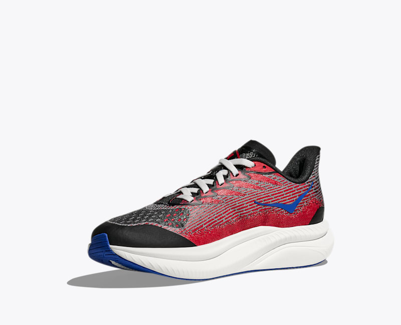 HOKA Mach 6 Shoes in Black/Vermillion