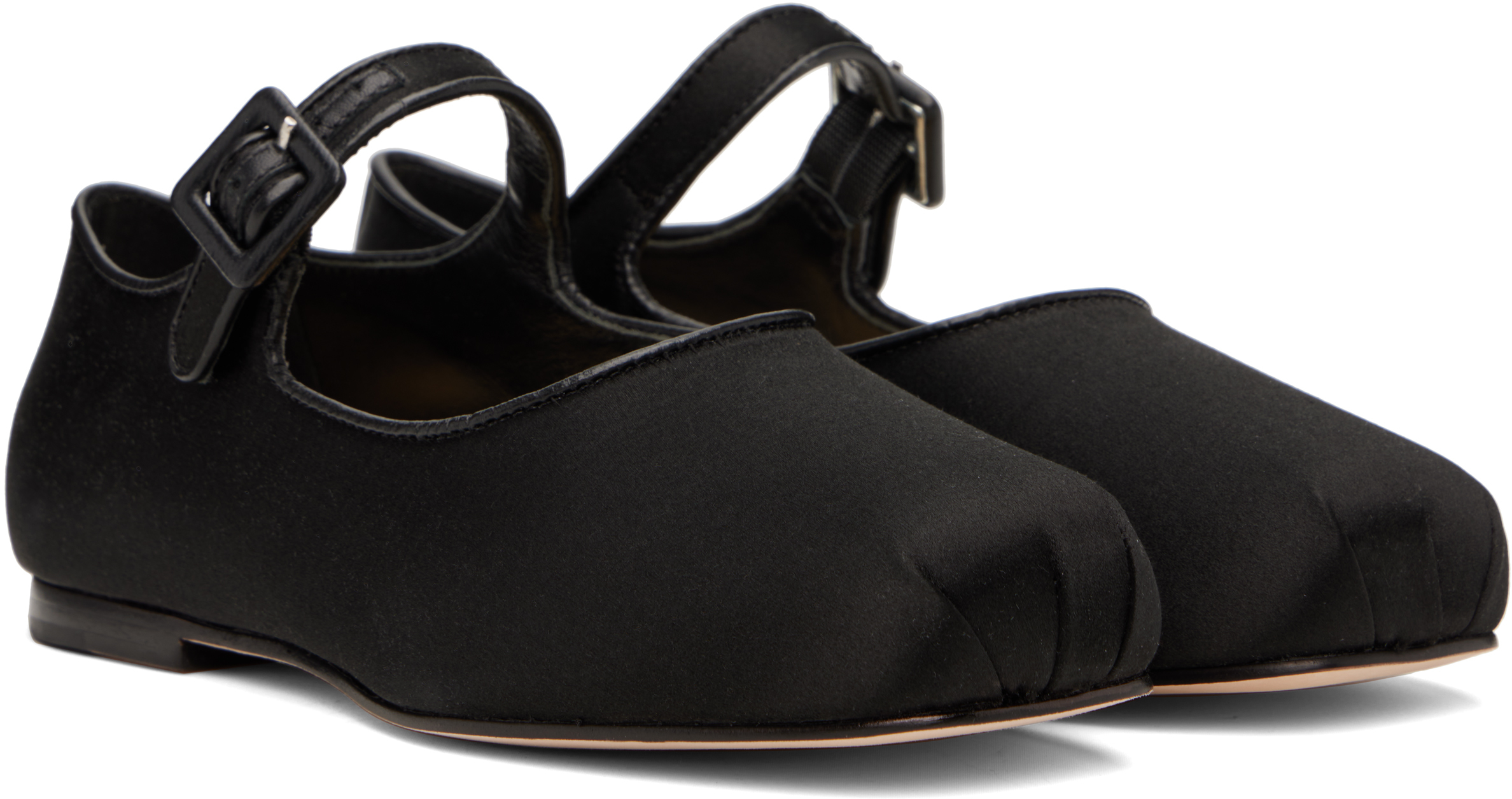 Sandy Liang Black Mary Jane Pointe Ballerina Flats