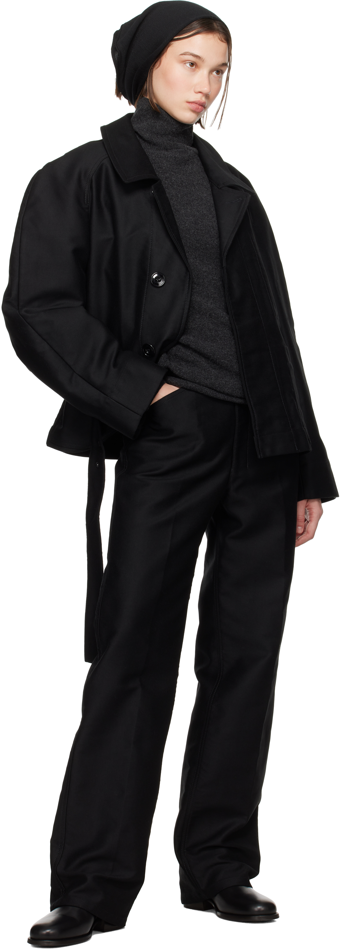 LEMAIRE Black Leather Chelsea Boots