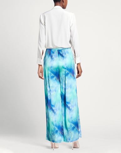 Woman Pants Turquoise Size M Viscose, Rayon