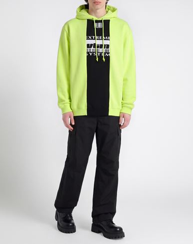 Man Sweatshirt Lime green Size XS Cotton, Polyester