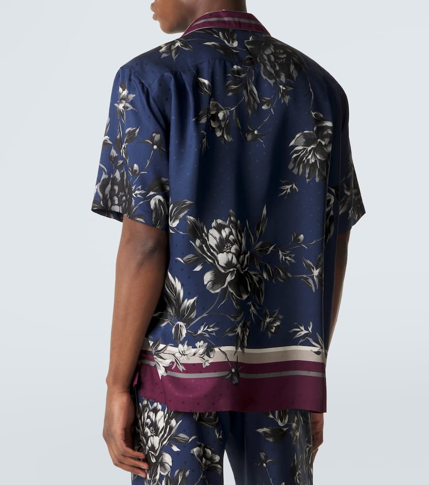 Printed silk bowling shirt