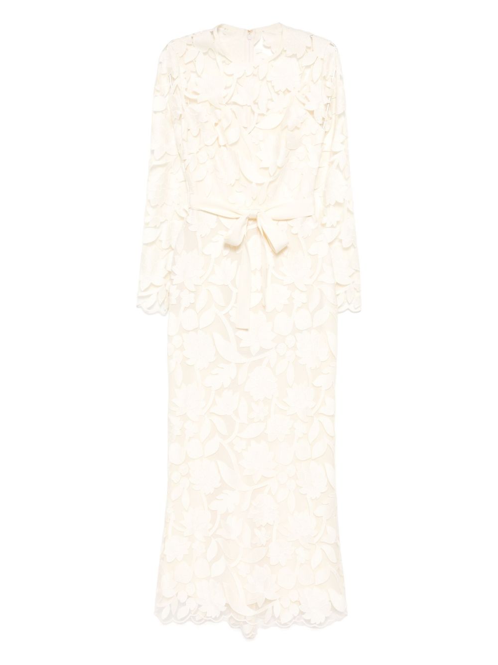 Embroidered midi dress - Neutrals