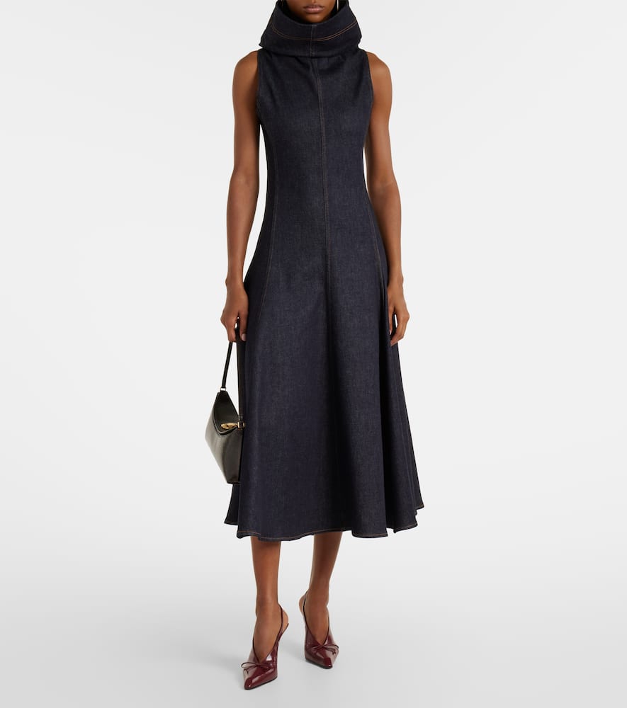 Denim midi dress