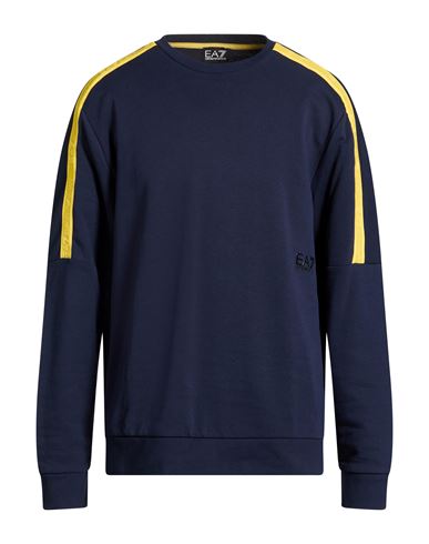 Man Sweatshirt Navy Size L Cotton