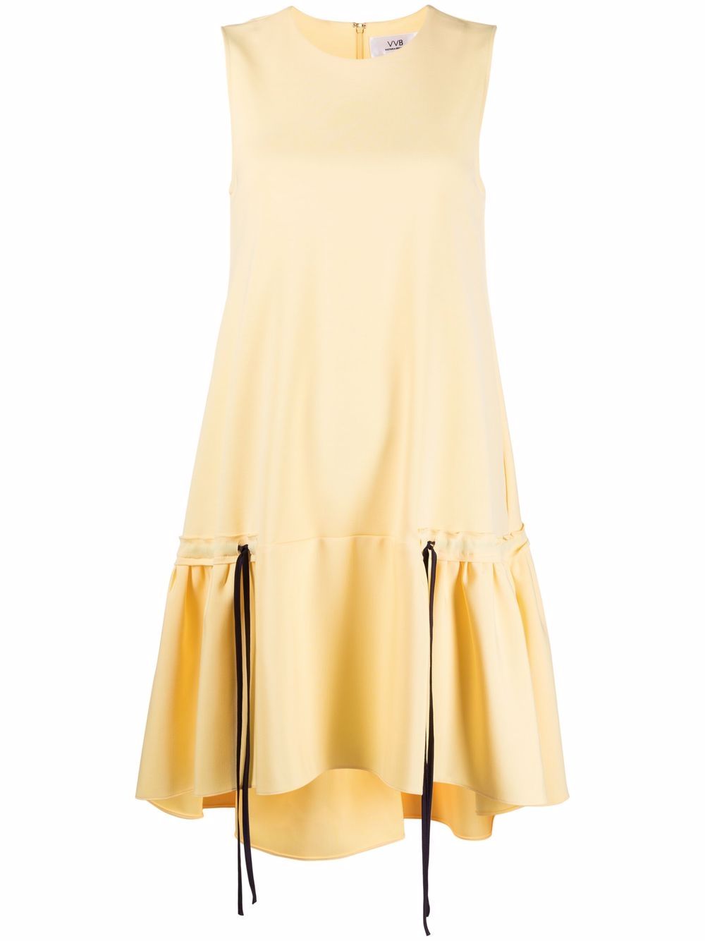 Ruffle-hem poplin dress - Yellow