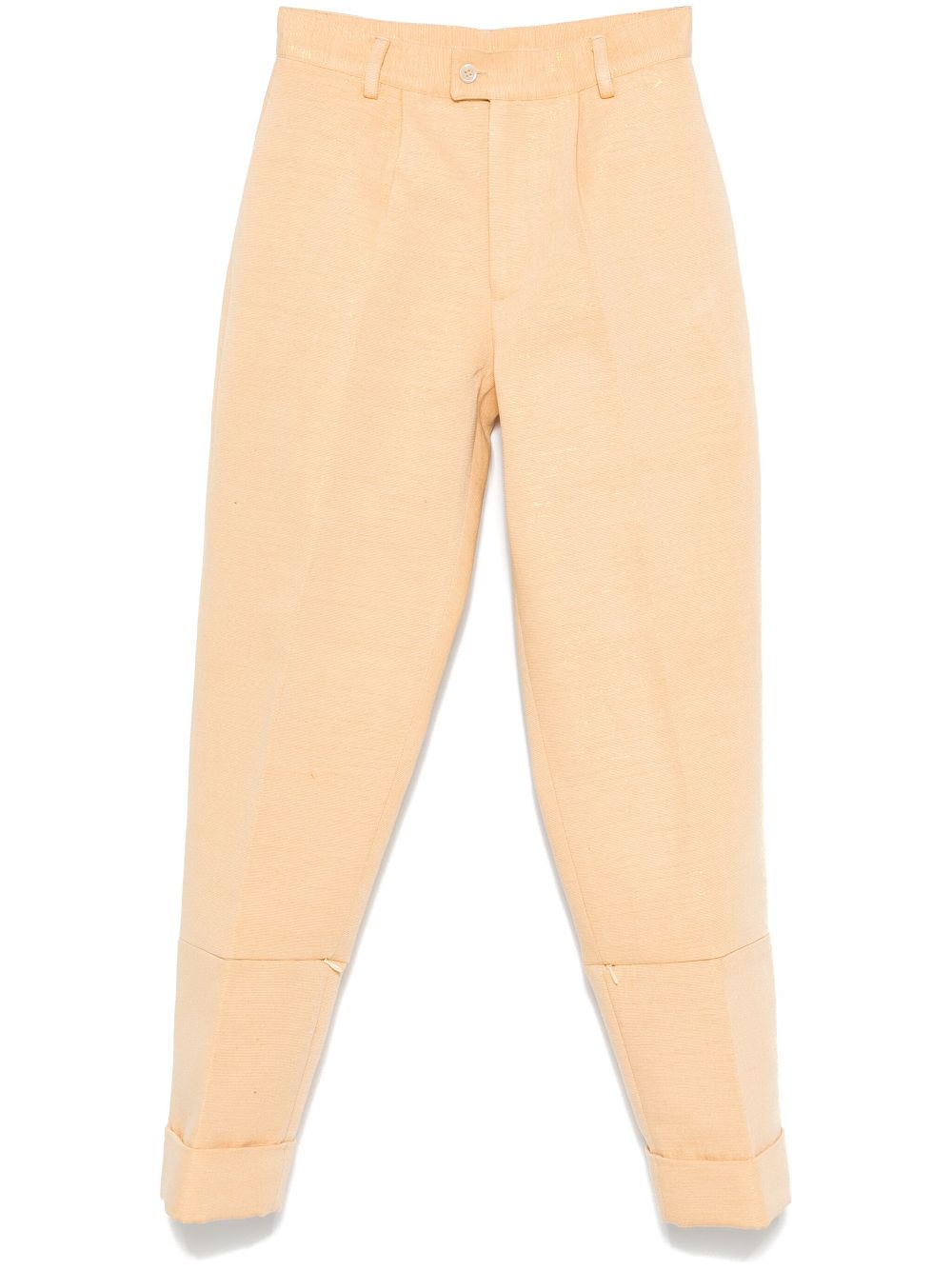 Metallic-threading trousers - Brown