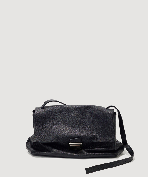 Delfi Large Satchel Shoulder Bag Black
